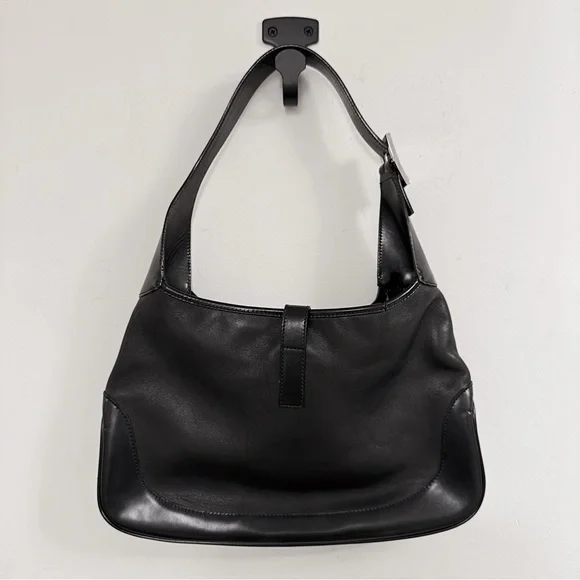 Gucci by Tom Ford Jackie Black Leather Minimalist Shoulder Bag Vintage 90s - Picture 4 of 8